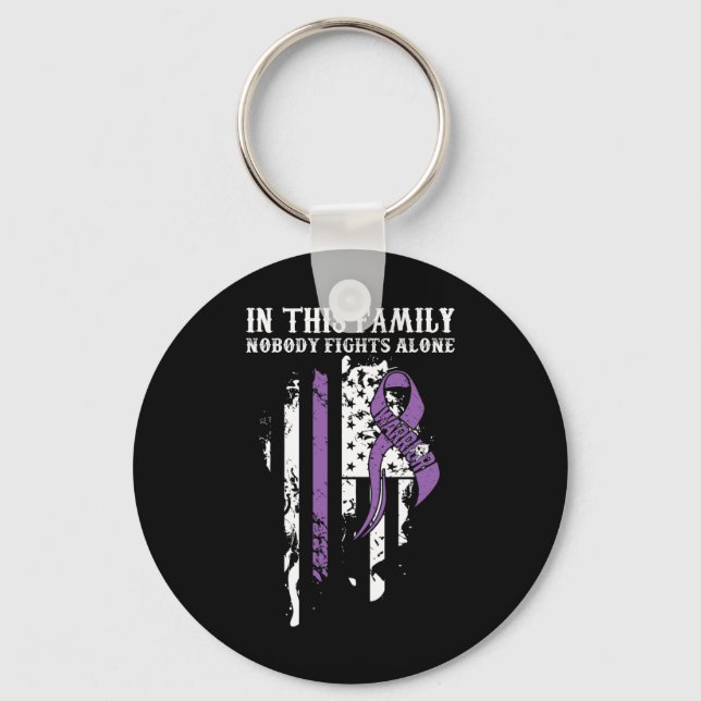 Ingen Ensam - Fibromyalgia Awareness Supporter Rib Nyckelring (Framsida)