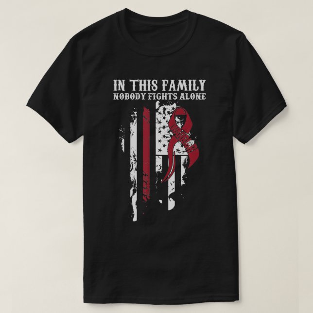 Ingen Ensam Många Myeloma Cancer Awareness Ite T Shirt (Design framsida)