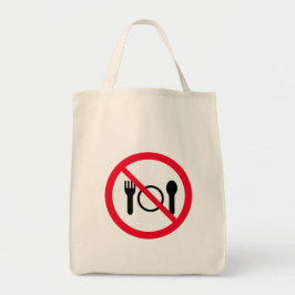 Ingen etikett för röd cirkel | Livsmedel Tote Bag Tygkasse