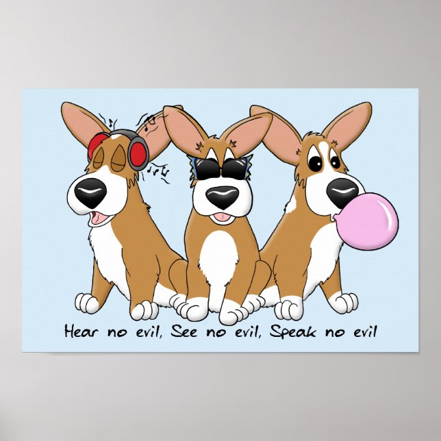 Ingen Evil Corgi Trio Poster (Framsidan)