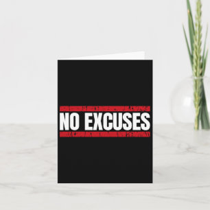 Ingen excuses inspirational Saming Motivational Gy Kort