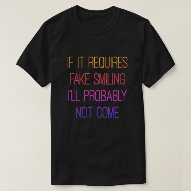 Ingen falsk leende T-shirt (Design framsida)
