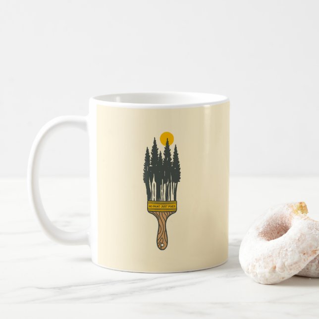 Ingen färg bara tallar kaffemugg (Med munk)