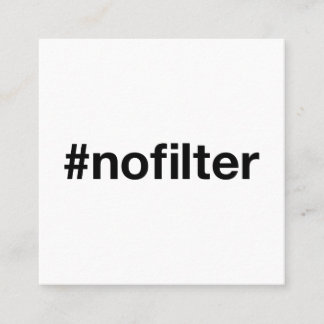 INGEN FILTER Hashtag Fyrkantigt Visitkort