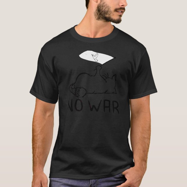 Ingen Flagga för fredsrörelsen i krig T Shirt (Framsida)