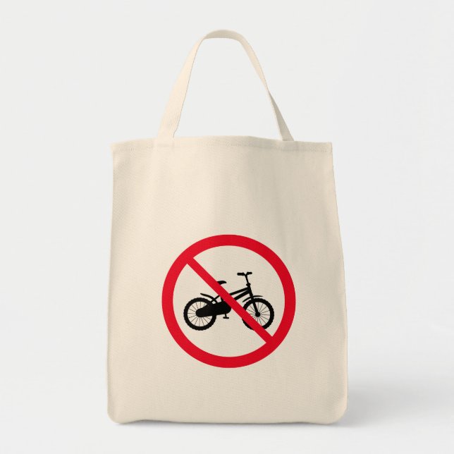 Ingen förbjuden cykelsignatur | Livsmedel Tote Bag Tygkasse (Framsidan)