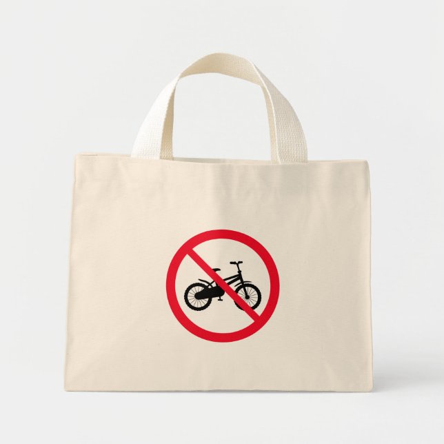 Ingen förbjuden cykelsignatur | Tiny Tote Bag Mini Tygkasse (Framsidan)