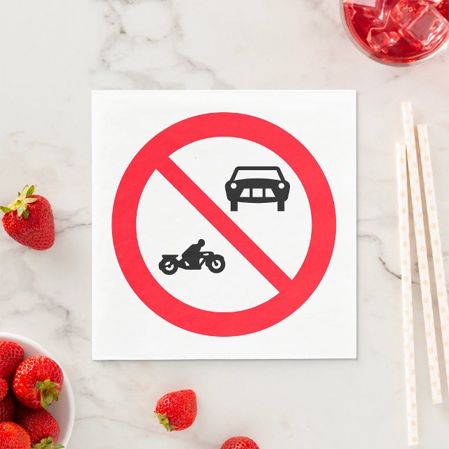 Ingen Fordon Road Sign Pappersservett (Skapare uppladdad)