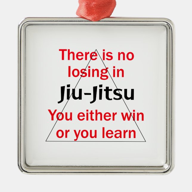 Ingen förlust i Jiu Jitsu Julgransprydnad Metall (Framsidan)