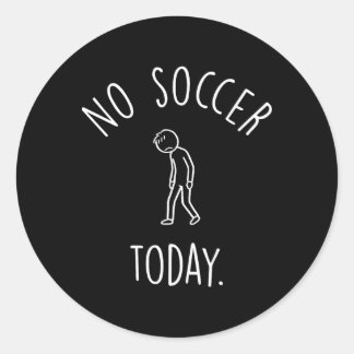 Ingen fotboll idag Sorglig pinnhuman för fotbollse Runt Klistermärke