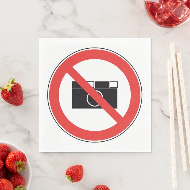 Ingen fotografering skylt pappersservett (Skapare uppladdad)