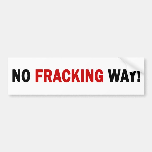 INGEN FRACKING LÅNGT! Bildekal (vit) (Framsidan)