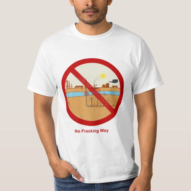 Ingen Fracking långt T-shirt (Framsida)
