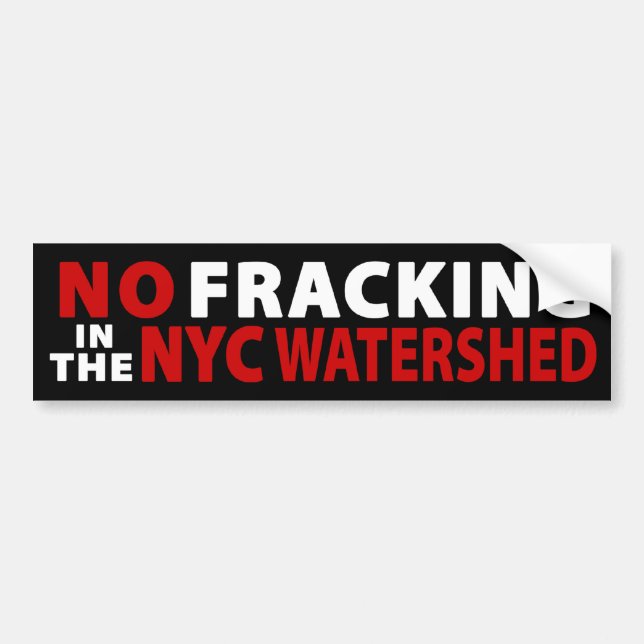 Ingen Fracking NYC vattendelarebildekal (svarten) Bildekal (Framsidan)