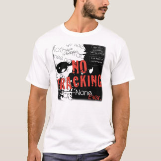 Ingen Fracking t-skjorta i rött, svartvitt T Shirt