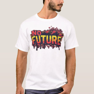 Ingen Framtid Graffiti Typografi T-Shirt - Edgy Pu