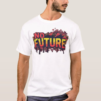 Ingen Framtid Graffiti Typografi T-Shirt - Edgy Pu
