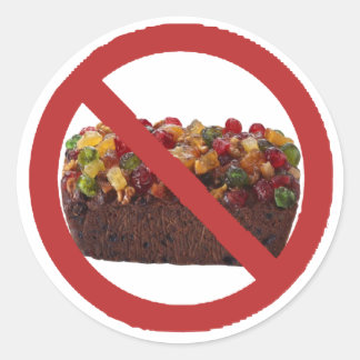 ingen fruitcake runt klistermärke