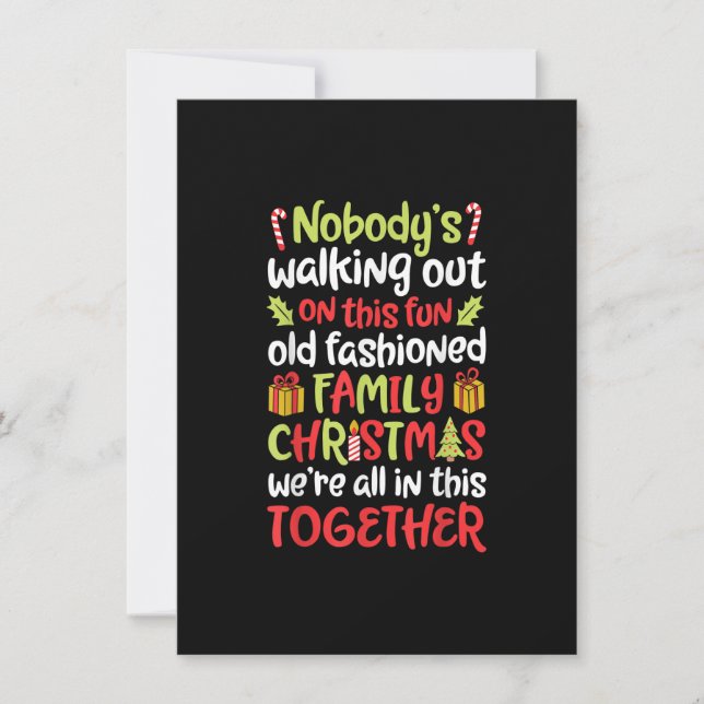 Ingen går ut från den här roliga gamla familjen Kr Inbjudningar (Framsida)