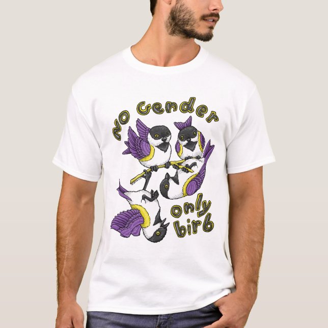 Ingen Gender endast Birb T-Shirt (Framsida)