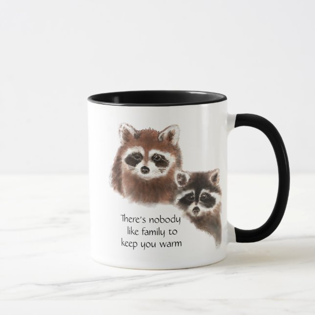 Ingen gillar familj, Cute Raccoon Animal. Mugg (Höger)