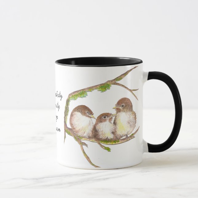Ingen gillar familjekurs, Cute Bird Sparrow Mugg (Höger)