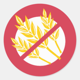 Ingen Gluten eller Wheat Food Allergy Celiac Alert Runt Klistermärke