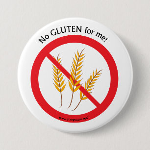 "Ingen Gluten för mig" allergimedvetenhetemblem Knapp