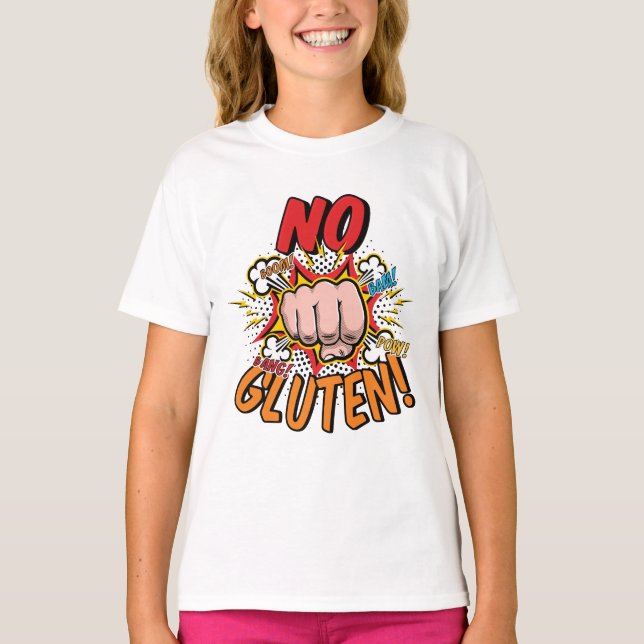 Ingen Gluten-Tecknad T Shirt (Framsida)