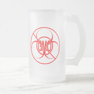 Ingen GMO Beer Mugg Biohazard Varning GMO Glass Mu