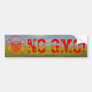 Ingen GMO Bumper Sticker Biohazard NO GMO Sticker Bildekal