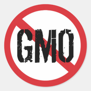 Ingen GMO Genmodifierad Mat Runt Klistermärke