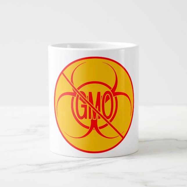 Ingen GMO Jumbo Mugg Biohazard Warning GMO Kopp (Framsidan)