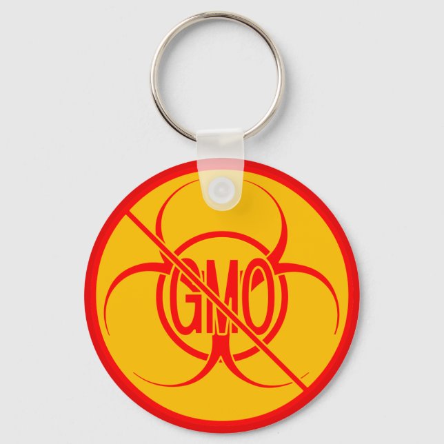 Ingen GMO Keychain Biohazard Varning Ingen GMO-Nyc Nyckelring (Framsida)