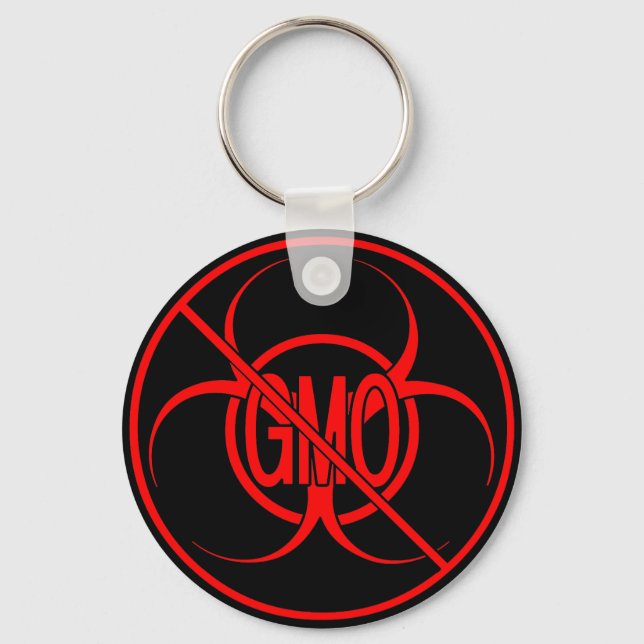 Ingen GMO Keychain Biohazard Varning Ingen GMO-Nyc Nyckelring (Framsida)