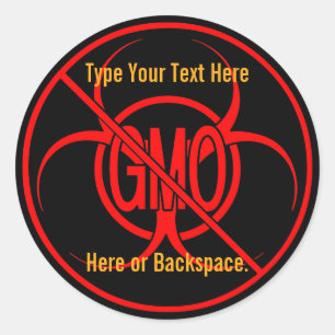 Ingen GMO-märkning Anpassningsbar GMO Warckers Runt Klistermärke