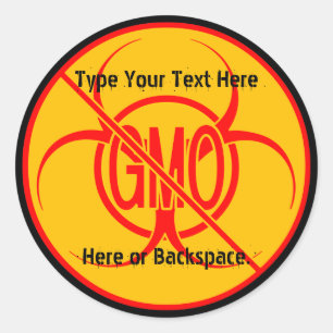 Ingen GMO-märkning Anpassningsbar GMO Warckers Runt Klistermärke