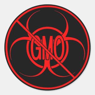Ingen GMO-märkning Biohazard Warning GMO Stickers Runt Klistermärke