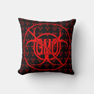 Ingen GMO Pillow Bio- GMO Warning Dekorativ kudde