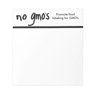 Ingen GMO-reklam - Vita lagar om märkning av GMO Anteckningsblock