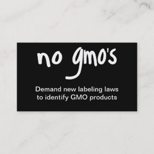 Ingen GMO:s eat Healthy Food Promotion Black Visitkort