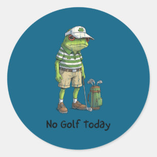 Ingen golf idag, rolig golf, golfspelare runt klistermärke