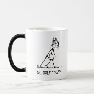 Ingen golf idag Rolig ledsen tjej pin figure Magisk Mugg
