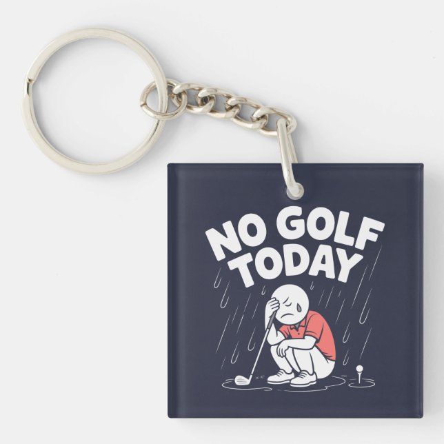 Ingen Golf Idag Rolig Sorglig Stickman Golfare  (Framsidan)