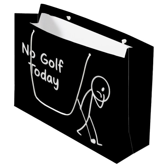 Ingen Golf Idag Rolig Sorgsen Golfare Figur Humor (Framsidan Vinklad)