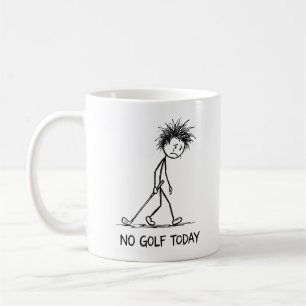 Ingen Golf Idag Rolig Sorgsen Stick Figure Golfera Kaffemugg