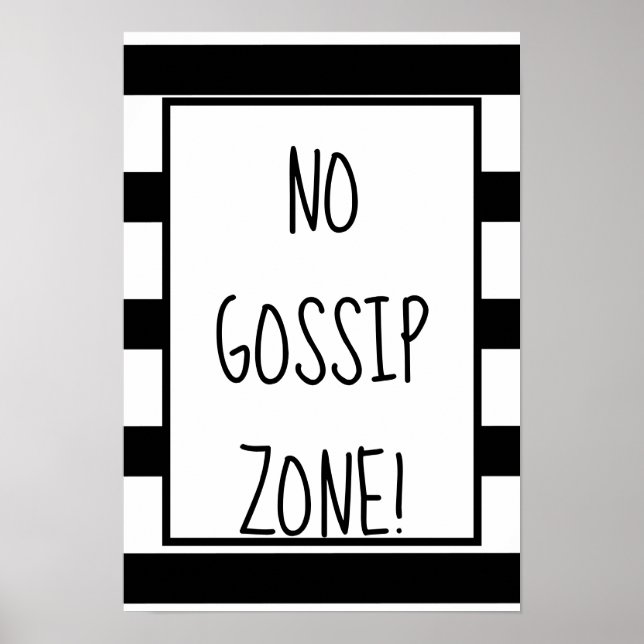 Ingen Gossip Zon svartvitt Poster (Framsidan)