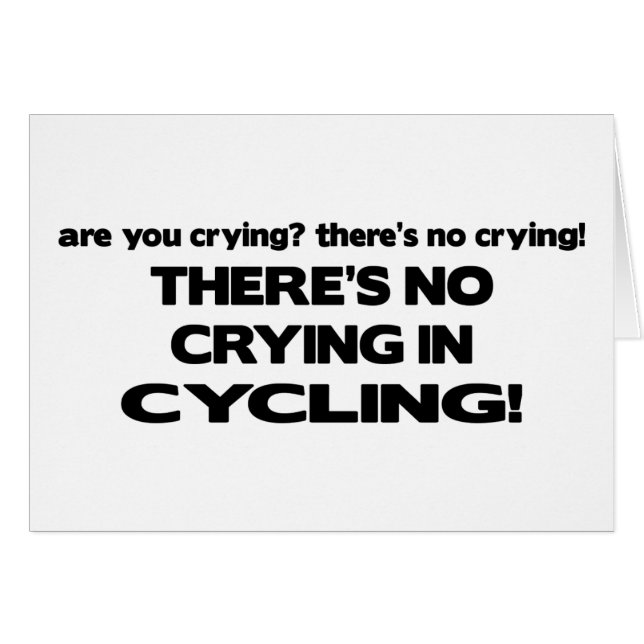 Ingen gråt - cykla hälsningskort (Framsidan Horizontal)