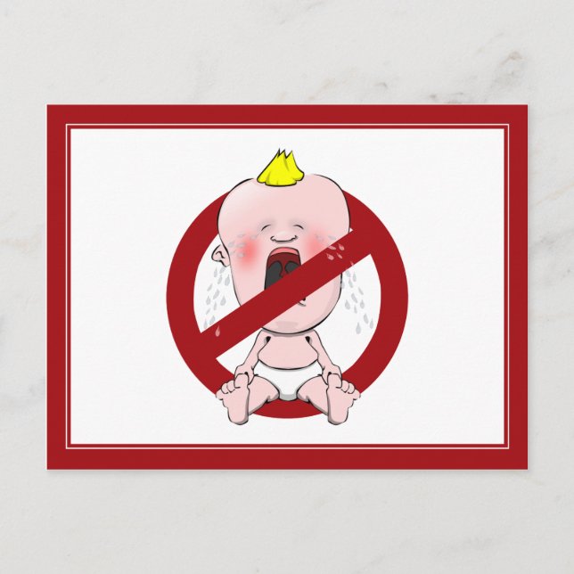 INGEN GRÅT SPÄDBARN VYKORT (Framsida)