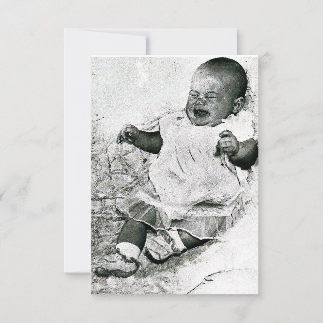 "ingen gråtit tillåten" inbjudan till babyvisnings (Framsida)